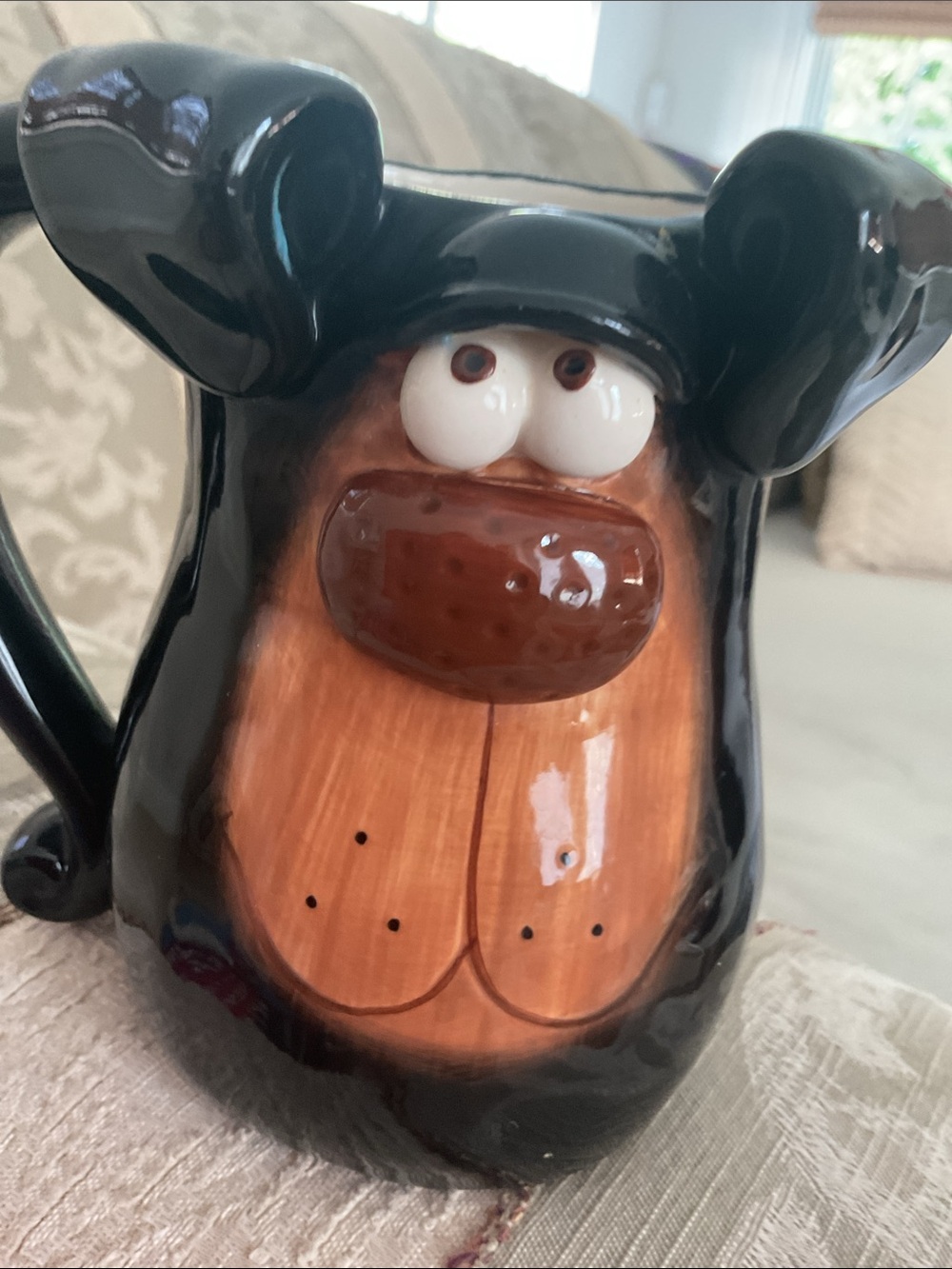 Douglas Russ Berrie 3D Hound Dog Face Ceramic Cup Mug Signed ‘Douglas’